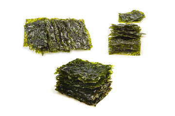 Nori seaweed isolated on white. © Nikolay