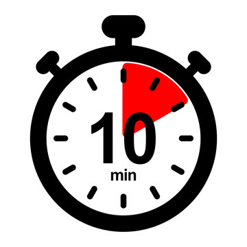 nswi10 NewStopWatchIcon nswi - english - timer and stopwatch icon. - countdown timer. - 10 minutes - simple black pictogram - xxl e10086