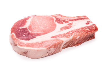 Raw pork isolated on white background.