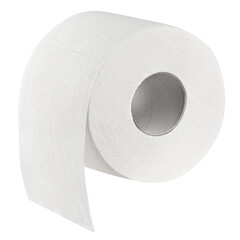 Toilet paper isolated on white background, clipping path, full depth of field