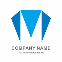 Geometric Letter M Business Company Vector Logo Design