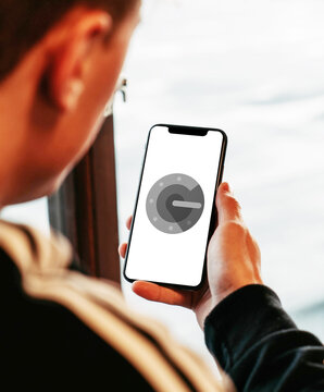 google authenticator 2 on glossy realistic texture