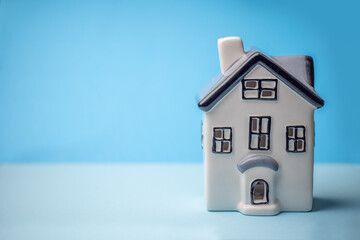 house on a blue background