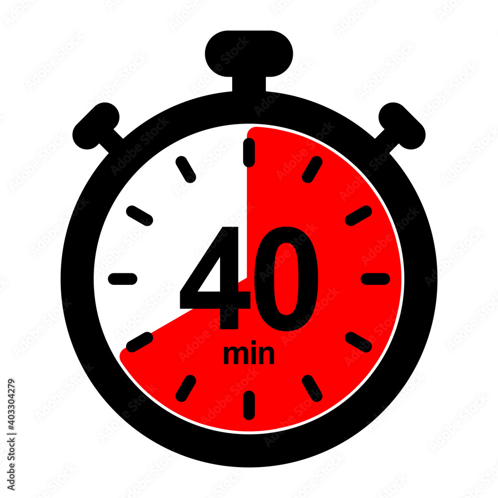 Poster nswi40 newstopwatchicon nswi - english - timer and stopwatch icon. - countdown timer. - 40 minutes -