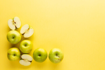 The green fresh seasonal apples