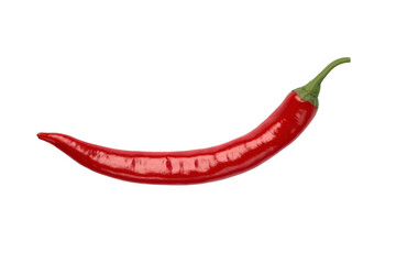 Isolated chili pepper on a white background. Red, hot. Capsicum. Seasoning. Spice. Mexican. Element for the design.