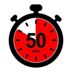 nswi50 NewStopWatchIcon nswi - english - timer and stopwatch icon. - countdown timer. - 50 minutes - simple black pictogram - xxl e10094