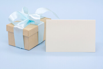 box with satin ribbon , cope space. happy valentine's day, birthday, March 8