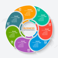 Abstract 3D Paper circular Infographics. Business template .Vector illustration