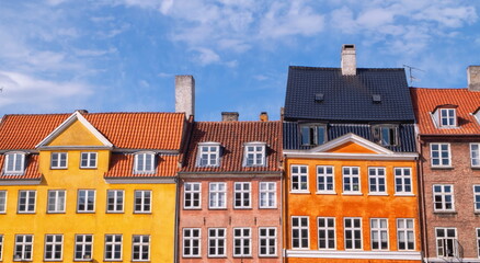 Fototapeta na wymiar Scenic summer view of color buildings of Nyhavn in Copenhagen, Denmark