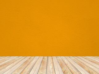 Solid orange color empty room.