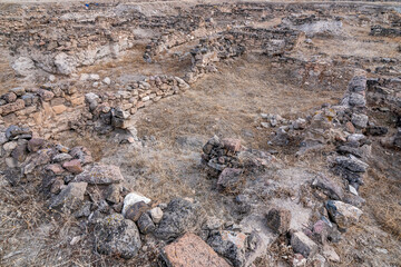 Kultepe ancient city ruins. Assyrian Trade Center in Karum-Kanis in Kayseri city Turkey. Its name in Assyrian texts from the 20th century BC was Kanesh. Assyrian merchant houses
