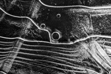 abstrakter Hintergrund, Eisform mit Wellen, Streifen, Blasen, fraktale struktur © Maximilian Beyers