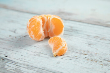 mandarin on the wooden table