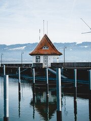 House on the end of a pier at lake Konstanz