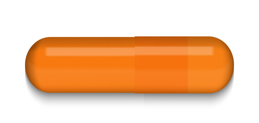 Red Medical pill on white background. Virus capsule. The medicine. Vector Illustration. EPS10