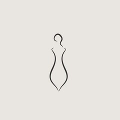 female shape simple icon vector logo design