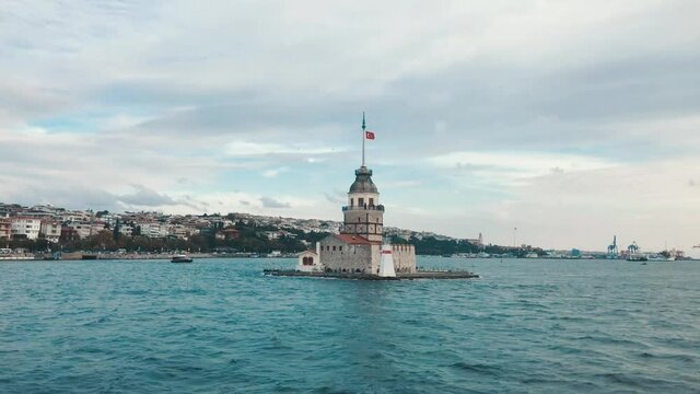The Maiden's Tower, also known as Leander's Tower since the medieval Byzantine period, is a tower on a small islet at the southern entrance of the Bosphorus strait 200 m from the coast of &Uuml;sk&uuml;dar