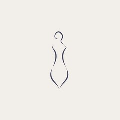 female shape simple icon vector logo design