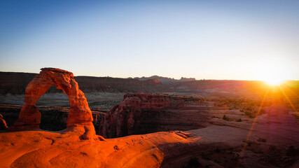 Delicate Arch, Arches National Park. Sunset.