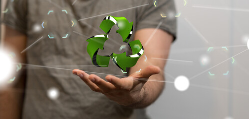 Fototapeta na wymiar Recycle business digital. eco