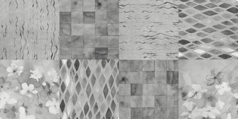 Seamless pattern background on gray cement background. Suitable for textile and wallpaper.