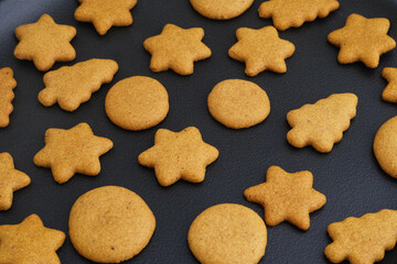 Baked gingerbread cookies