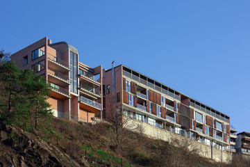 Fototapeta premium The modern North building built on the top of the mountain.