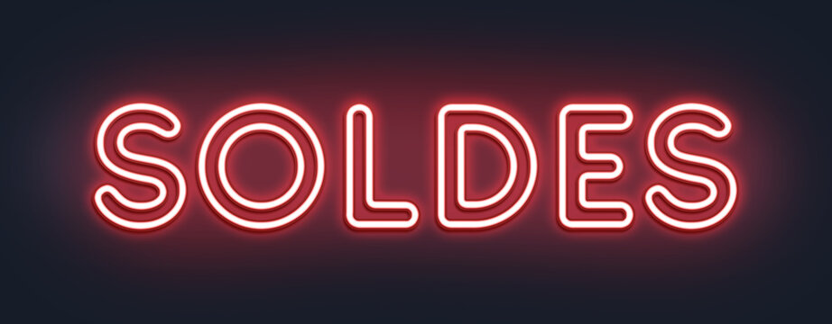 Soldes n&eacute;on rouge
