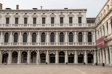 Fototapeta na wymiar The Procuratie Nuove, elevation in Piazza San Marco, city of Venice, Italy, Europe