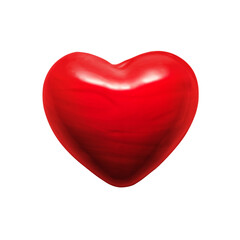 Red ceramic heart isolated on white background. Can be used for valentines and wedding cards. Love, health, romantic, gift concept 
