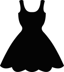 Vector illustration of the silhouette of a dress