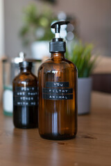 Apothecary Bottles with Soap Inside and Fun Retro Label