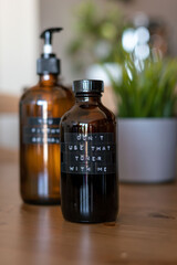 Apothecary Bottle with toner inside and fun retro label