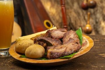 Roasted meat to the llanera