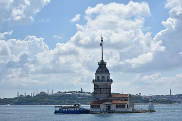 Maiden's tower (Kiz Kulesi) in Istanbul Bosphorus, Turkey.