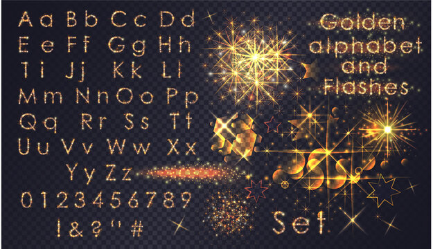 Sparkling Gold Alphabet