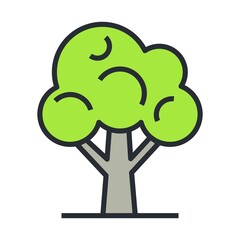 Tree icon. Green environment, nature. Ecology concept.