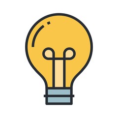 Bulb icon on white background. Flat vector illustration.