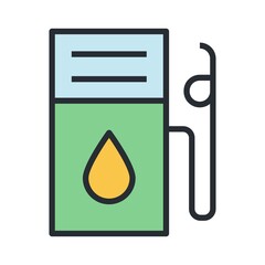 Gas station, petrol pump service icon in flat design style.