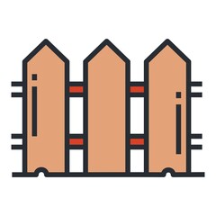 Wood fence icon isolated on white background.