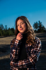 Portrait of beautiful girl in nature