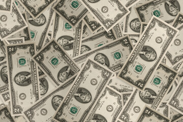 Collage of US two dollar bills current USD
