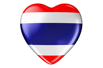 Heart with Thai flag, 3D rendering