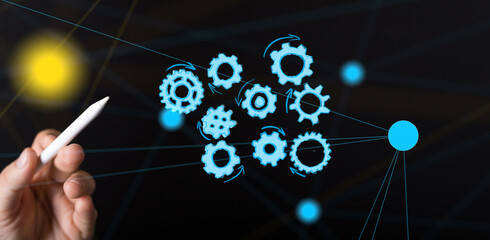 gear Technology setting concept background.