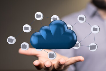 Cloud computing concept.Abstract cloud connection technology background.