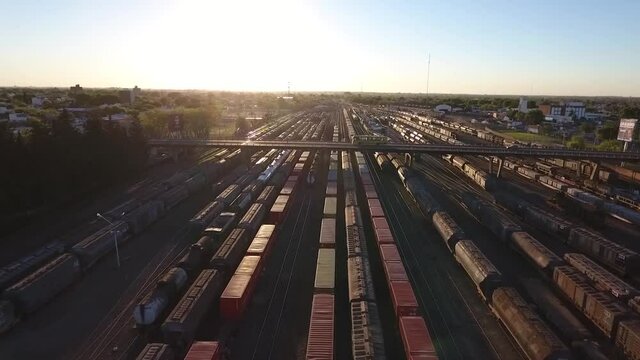 railway station at sunset