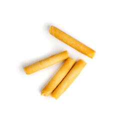 Crunchy Wafer Sticks Isolated on White Background