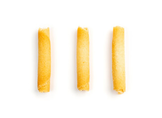 Crunchy Wafer Sticks Isolated on White Background