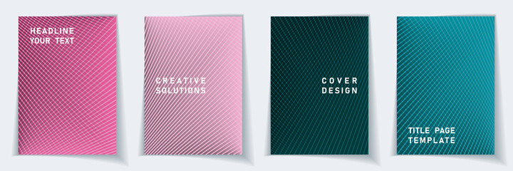 Crossed lines halftone cover page templates batch